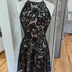 Little Black Lacey Dress - Size M